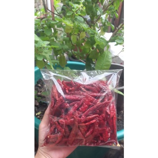 พริกขี้หนูเเห้งจินดา(เด็ดก้าน)เผ็ดจี๊ดดด🌶ขนาด 100กรัม//50฿