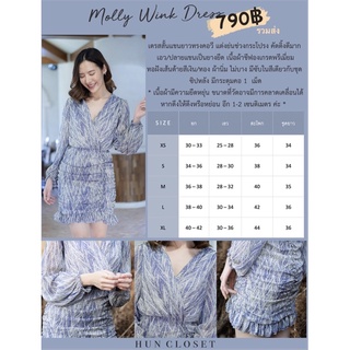 ภาพขนาดย่อของภาพหน้าปกสินค้าชุดเดรส Molly wink Dress จากร้าน hun.closet บน Shopee