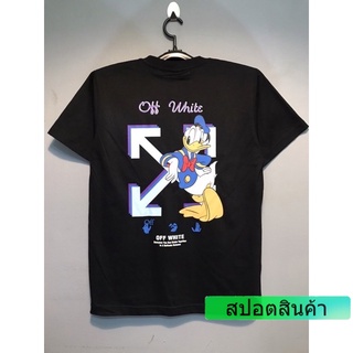 ROUND คอลูกเรือสไตล์สตรีท 【COD】 เสื้อยืดแขนสั้น Off White โดนัั๊กฟ้า COMEING CLUB-4XL