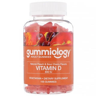 New 💥pre order💥 Gummiology Adult Vitamin D3 Gummies, Natural Peach &amp; Sour Cherry Flavors, 100 Vegetarian Gummies