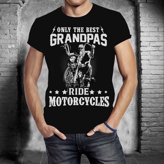 T-shirt  ขายดี เสื้อยืดคลาสสิก พิมพ์ลาย Only The Best Grandpas Ride Motorcycles Grandpa Gif JJddpg27CMckgc39S-5XL