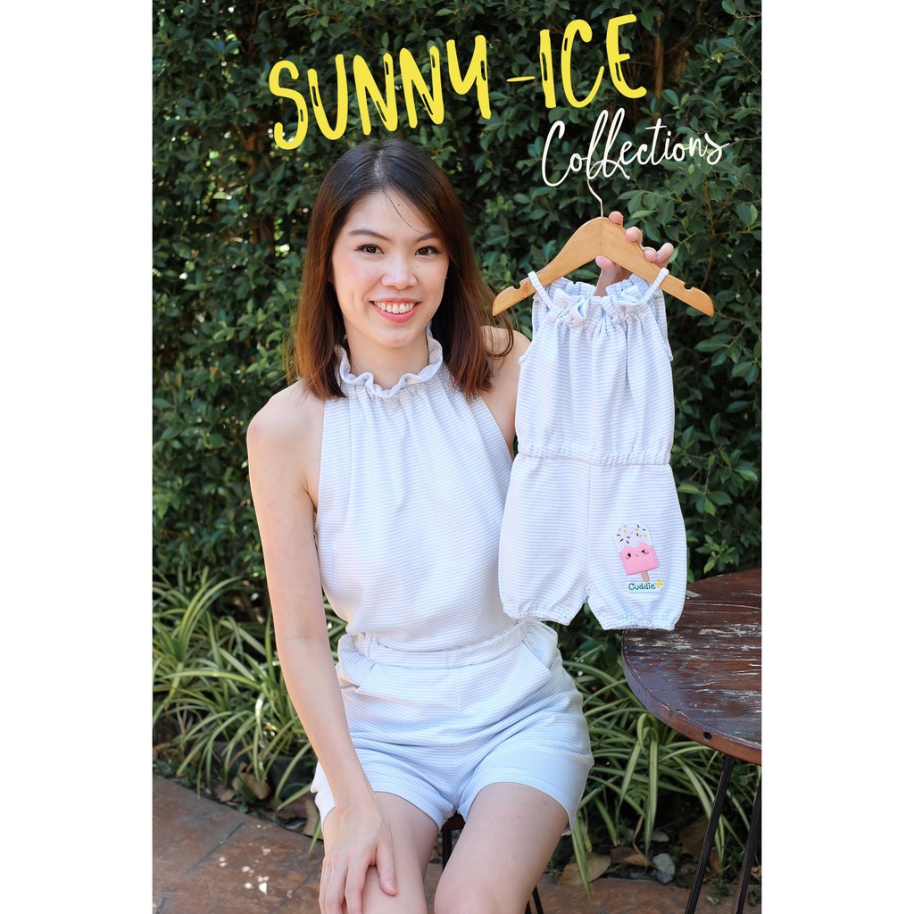 ชุดแม่ลูกsunny-ice-จั๊มสูทคู่แม่ลูก-ชุดครอบครัว