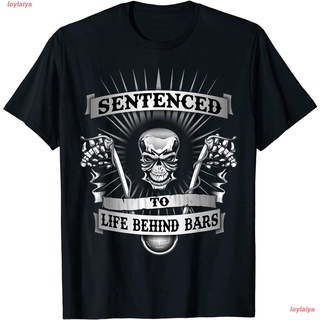 loylaiya แฟชั่นสบายๆ เสื้อ Life Behind Bars Biker Skull Ape Hangers Motorcycle T-Shirt Cotton เสื้อยืด เกรดพรีเมี่ยม ใส่