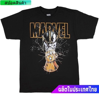 เสื้อยืดข้อเสนอพิเศษ ธานอส Marvel Comics T-shirt Avengers Infinity War Infinite Power Thanos Gauntlet Mens T-Shirt คอกล