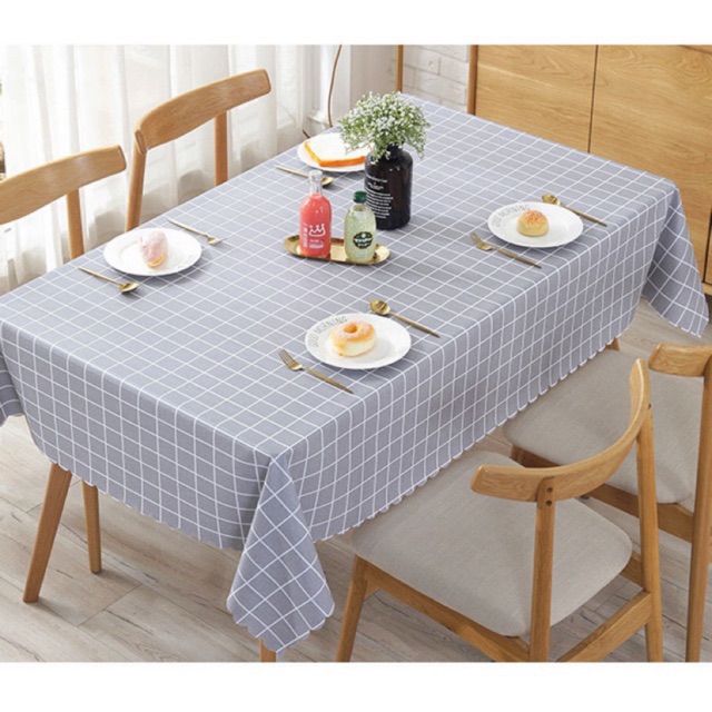 รูปภาพของผ้าปูโต๊ะอาหาร ผ้าคลุมโต๊ะ  กันนำ้ได้ มี 2 ขนาด 6 สี ให้เลือกลองเช็คราคา