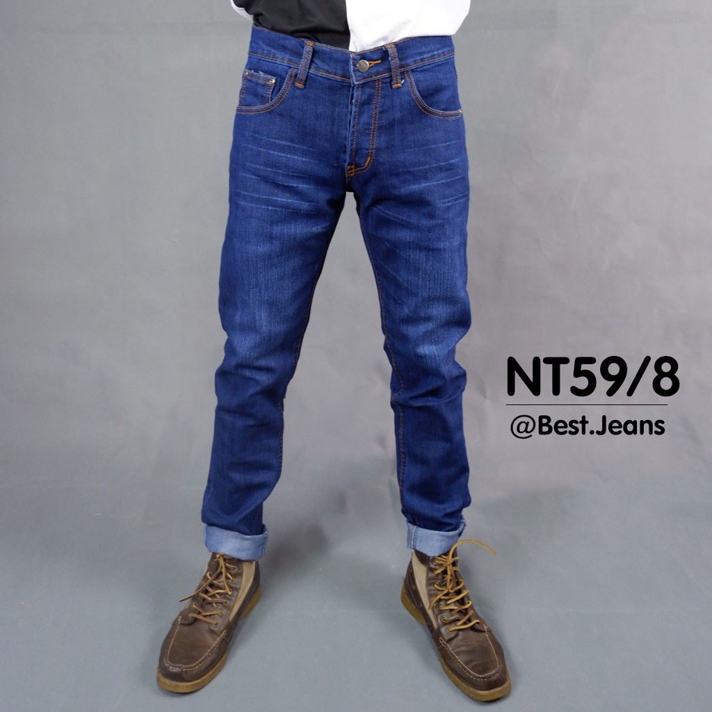 best-jeans-กางเกงยีนส์ขายาวชาย-รุ่น-nt59-8-สียีนส์เข้มฟอก-ปักส้ม