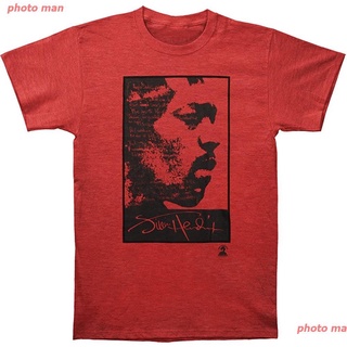 เสื้อยืดวงดนตรีphoto man ผู้ชายและผู้หญิง Jimi Hendrix - Ask The Axis Soft T-Shirt - Large - Red saleall size