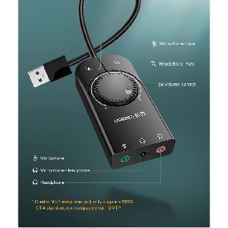 ภาพขนาดย่อของภาพหน้าปกสินค้าUgreen External USB Sound Card Mic Audio Card USB to 3.5mm Earphone Headphone จากร้าน warmuily บน Shopee