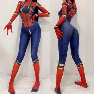 ชุดจั๊มสูท ชุดคอสเพลย์ Spiderman เซ็กซี่ สีแดง สีดํา สําหรับผู้หญิง
