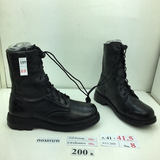 รองเท้าคอมแบท Combat shoes รองเท้าคอมแบททหาร หนังสีดำ สภาพดี ทรงสวย มือสอง คัดเกรด ของนอก เกาหลี