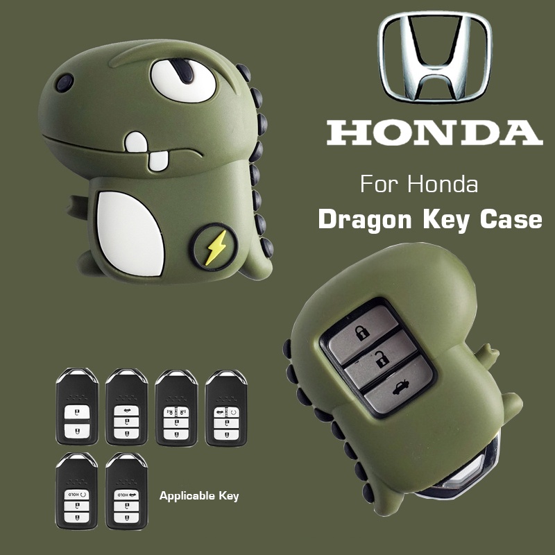 ฮอนด้า-เคสกุญแจรถยนต์-ลายไดโนเสาร์น่ารัก-สําหรับ-honda-civic-dragon-crv-odyssey-accord-pilo-fit-vezel-city-br-v-hr-v