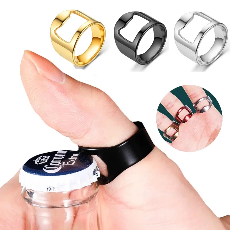 แหวนที่เปิดขวด-อเนกประสงค์-แบบพกพา-แหวนนิ้ว-สเตนเลส-เรียบง่าย-สร้างสรรค์-สําหรับทุกเพศ-เครื่องประดับบุคลิกภาพ-ปาร์ตี้-อินเทรนด์