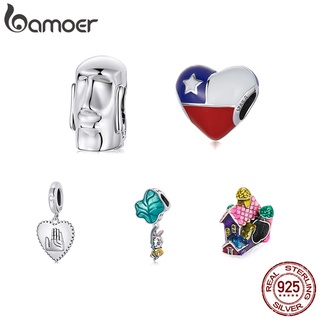 Bamoer Chile Feature Series 5 Styles Sterling 925 Silver Fashion Charms For Necklace DIY Jewelry Accessories SCC2110