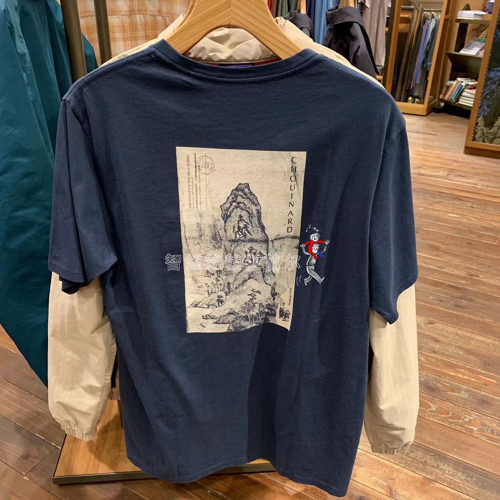 เสื้อยืดแขนสั้น ผ้าฝ้าย พิมพ์ลายแคตตาล็อก Patagonia Clean Climb สําหรับ