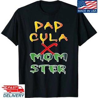 เสื้อยืดโอเวอร์ไซส์เสื้อยืด พิมพ์ลาย Dadcula Monster Halloween Dadcula Vs Momster สําหรับครอบครัว เหมาะกับวันฮาโลวีนS-4X
