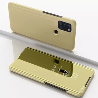 ส่งจากไทย เคสเปิดปิดเงา Case Samsung galaxy A21s Smart Caseเคสฝาเปิดปิดเงา กรณีสมาร์ทฝาครอบกระจกแบบตั้งเคสโทรศัพท์ฝาหลัง