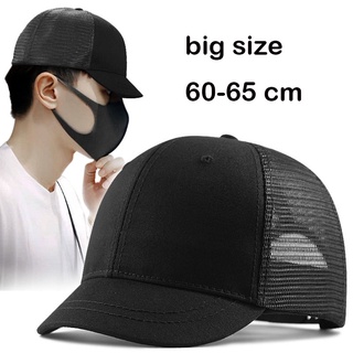 หมวกเบสบอล หมวกปีกสั้น ผ้าตาข่าย ขนาดใหญ่ 60-65 ซม. สไตล์ฮิปฮอป พลัสไซซ์ สําหรับผู้ชาย