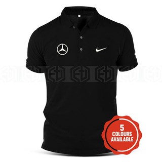 เสื้อโปโลแขนสั้น คอปกตั้ง ลาย Mercedes Golf สําหรับผู้ชาย