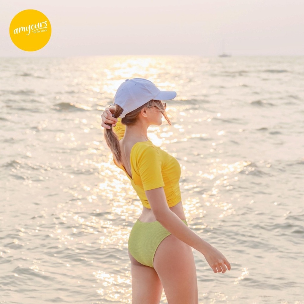 amyours-on-the-beach-เสื้อยืด-ทรงskinny-เว้าหลัง-ผ้าสีแมทช์-สวย-เซ็กซี่