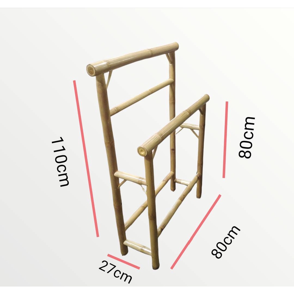 บันไดพาดผ้า (กลาง) สีธรรมชาติ มีชั้น Clothes Ladder (Natural color ...