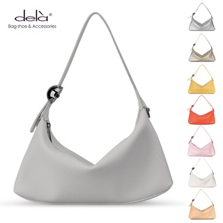 Dela womens shoulder bag fashionable black PU leather chain bag white bag handbag