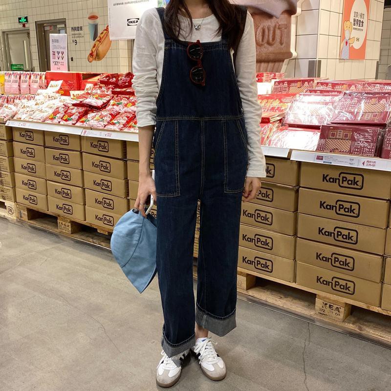 ภาพหน้าปกสินค้าพร้อมส่ง  กางเกงยีนส์ขายาวสไตล์เกาหลีย้อนยุคหลวมจั๊มสูทขากว้างผู้หญิง จากร้าน 1inu4yoecf14_kewm10m7n0v9no5 บน Shopee