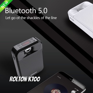 Rolton mic ลําโพงพกพา K700 พร้อมไมโครโฟนไร้สายบลูทูธ เครื่องขยายเสียงไมโครโฟน แบบพกพา วิทยุ สอนลําโพง