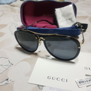 แว่น gucciของแท้ รุ่น gg0662s 001 black-gold-gray