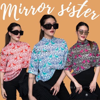 Code : 10202.5 เสื้อทำงาน เสื้อไปงานแบบเรียบ งานป้าย mirrorsister