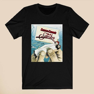 คอลูกเรือเสื้อยืด คอกลม พิมพ์ลาย Cheech And Chong Up In Smoke สีดํา สําหรับผู้ชายS-5XL