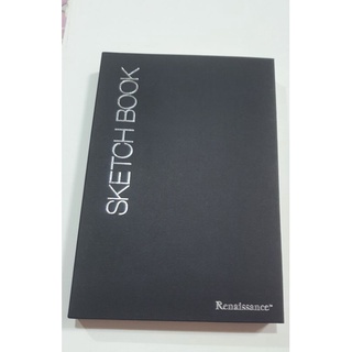 สมุดสเก็ตช์ Sketchbook หนา 100 แกรม จำนวน 120 แผ่น ขนาด  A5 และA4 ไม่มีเส้นสมุดสเก็ตช์ภาพRenaissance ปกดำ ไม่มีเส้น