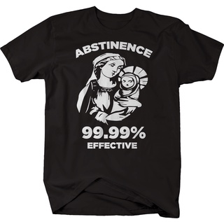 [100% Cotton] เสื้อยืดลําลอง แขนสั้น พิมพ์ลาย Abstinence 99.99% Effectie irgin Mary Jesus เข้ากับทุกการแต่งกาย สําหรับผู