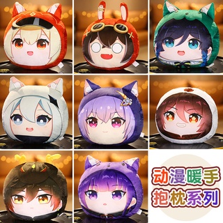 ใหม่ หมอนตุ๊กตาคอสเพลย์ อนิเมะ Genshin Impact Zhongli Shogun Hutao Paimon Amber Klee Venti Keqing อบอุ่น ของขวัญ