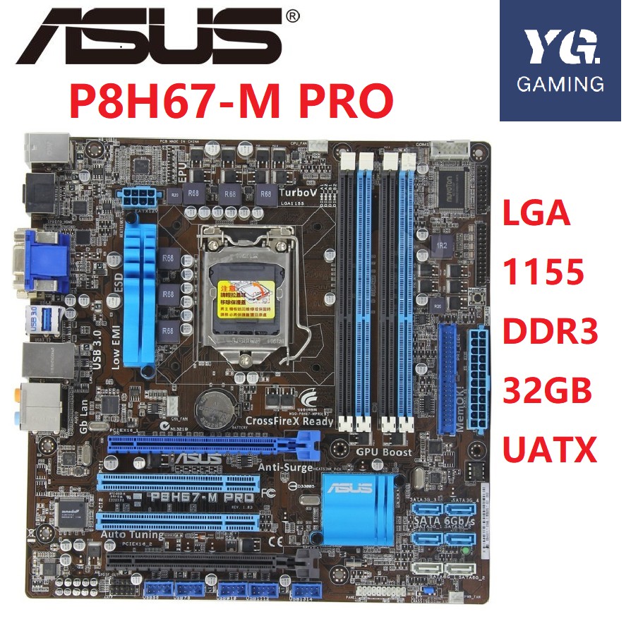 Asus P8H67-M Desktop Motherboard H67 Socket LGA 1155 i3 i5 i7 DDR3 32G ...