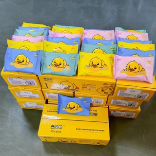 สินค้าใหม่!!! ทิชชู่เปียกน้องเป็ดวิ้งหลากสี แบบกล่อง พกพาง่าย (12ห่อ/กล่อง) สินค้าพร้อมส่ง