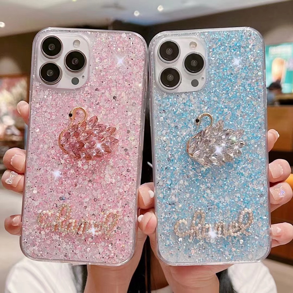 เคสโทรศัพท์-สําหรับ-realme-c55-c35-c33-c30-c30s-c17-c21y-c25y-c21-c25-c25s-c12-c15-7i-c20-c11-2021-narzo-50a-prime-มือถือแบบนิ่ม-กันกระแทก-ลายหงส์แวววาว