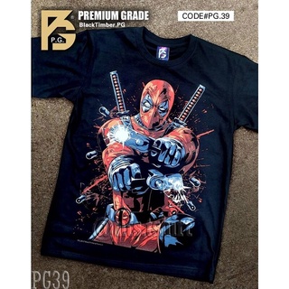 Tee ¤  PG 39 Deadpool เดดพลู เสื้อยืด ลายหนัง สกรีนลาย ผ้าหนา Movie BT Black Timber S M L XL XXL