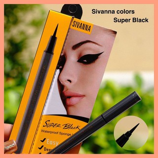 Sivanna Super Black Sponge Liner EP030 (Black) ซีเวียน่า อายไลเนอร์หัวเมจิก สิวันนาอายไลเนอร์ หัวปากกา อายไลเนอร์กันน้ำ