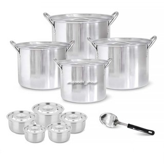 👍Stew Stainless Set ชุดหม้อสตูว์ทรงสูง รุ่น FD 4 ใบ + หม้อแขก 5 ใบ + ทัพพี