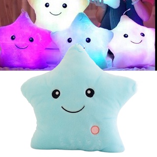 【บลูไดมอนด์】Hot New 40x35cm Unique Luminous Pillow Vivid Star Design LED Light Cushion Plush Pillow for Bedroom Birthday