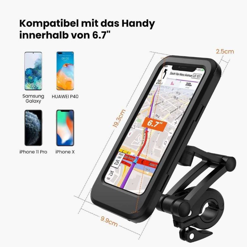 ภาพหน้าปกสินค้าที่ใส่โทรศัพท์มือถือกันน้ำ ที่ยึดโทรศัพท์ ที่จับโทรศัพท์ สำหรับมอเตอร์ไซด์และ จักรยาน รุ่นHL-69