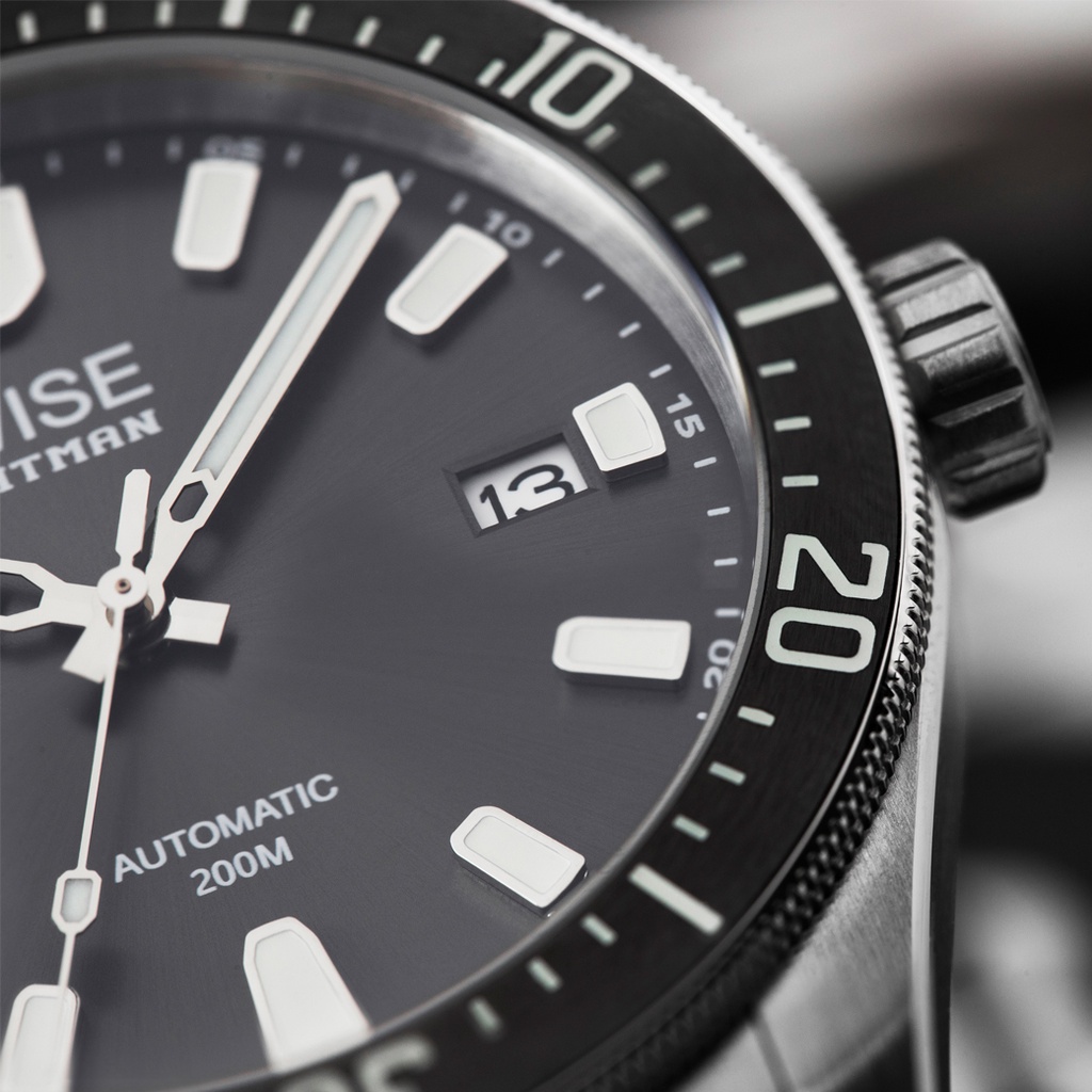 ภาพหน้าปกสินค้าWISE รุ่น HITMAN Automatic 200 m. นาฬิกาผู้ชาย รหัส HIT13 set สายหนัง จากร้าน thailandwatch บน Shopee