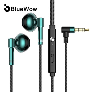 Bluewow F80 ชุดหูฟังไมโครโฟน ควบคุมระดับเสียง เบสหนัก 3.5 มม.