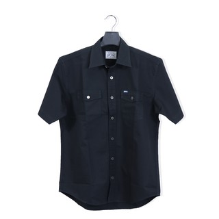 Bovy Black Shirt - เสื้อเชิ้ตแขนสั้นสีดำ รุ่นBA-3596 สี BK01