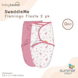 Summer SwaddleMe Flamingo Flesta - 2 pack ผ้าห่อตัวเด็กแรกเกิด Cotton 100% เนื้อผ้านิ่มไม่ระคายเคืองต่อผิว