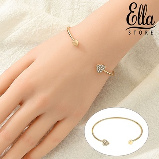 Ellastore123 สร้อยข้อมือกําไลข้อมือ ชุบทอง ประดับพลอยเทียม ปรับได้ เข้ากับทุกการแต่งกาย เครื่องประดับ สําหรับผู้หญิง ออกเดท