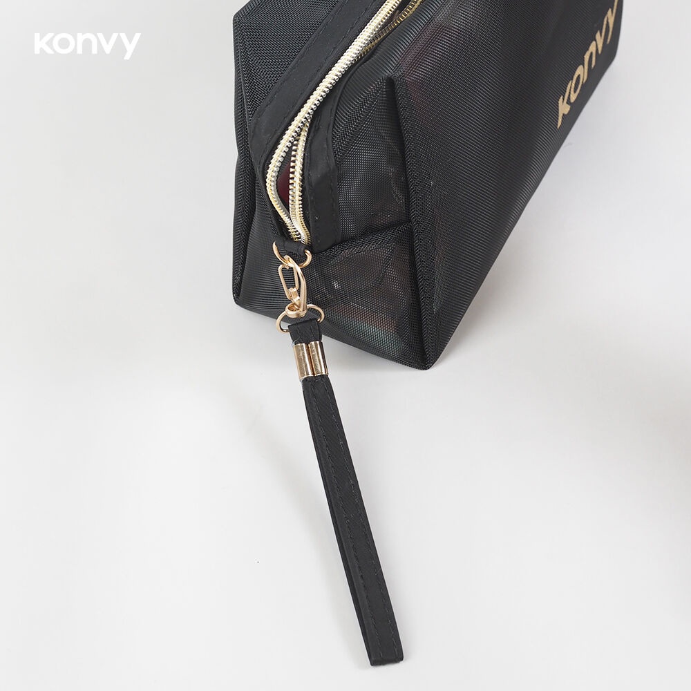 ภาพอธิบายเพิ่มเติมของ คอนวี่ Konvy Mesh Square Octagon Bag กระเป๋าตาข่ายสีดำ ทรงสี่เหลี่ยม.