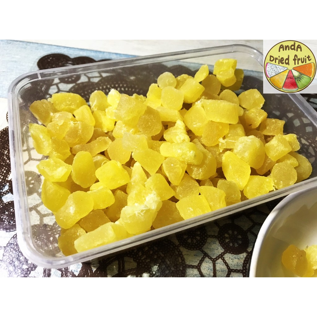 แกนสัปรดอบแห้ง (Dried pineapple core) บรรจุกล่อง 500 กรัม Shopee Thailand