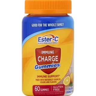 Ester-C Immune Charge Gummies Delicious Orange Flavor 60 each รสส้มแสนอร่อย