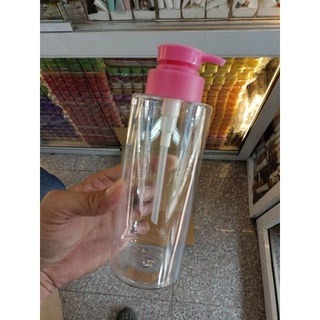 ขวดพลาสติกใส 500 ml.หัวปั้ม สีชมพู